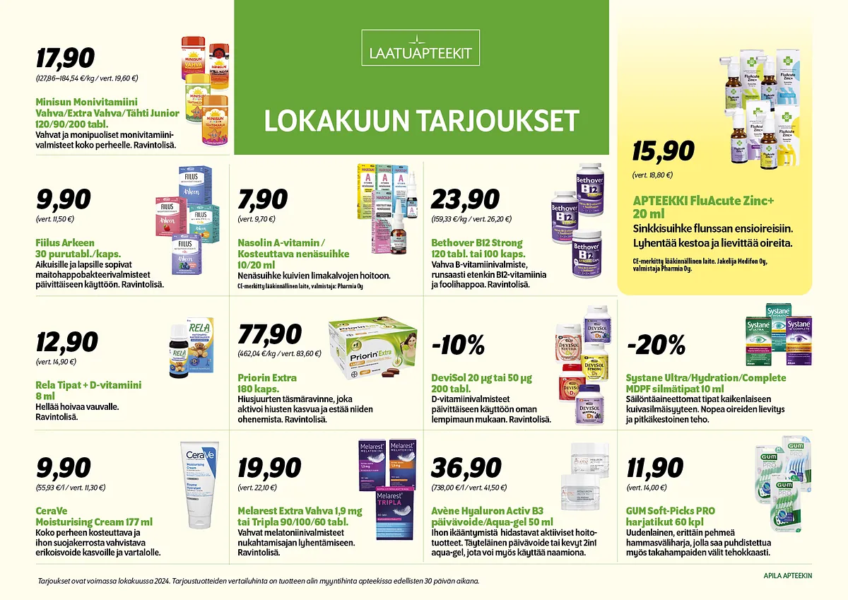 Laatuapteekki tarjoukset